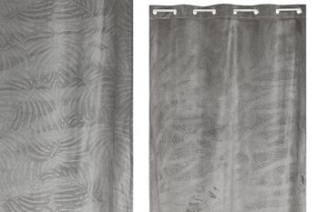 RIDEAU POLYESTER 140X260 8 ANNEAUX GRIS CLAIR TX213430 1