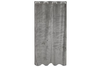 RIDEAU POLYESTER 140X260 8 ANNEAUX GRIS CLAIR TX213430 5