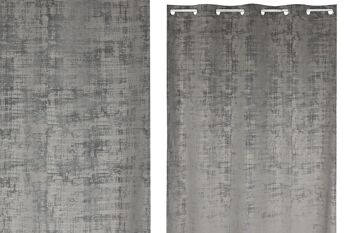 RIDEAU POLYESTER 140X260 8 ANNEAUX GRIS CLAIR TX213448 1