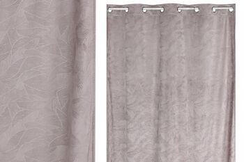 RIDEAU POLYESTER 140X260 8 ANNEAUX ROSE PÂLE TX213418 1