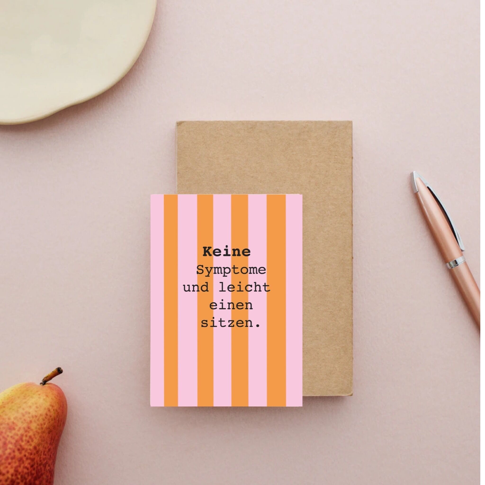 Postkarte *Keine Symptome und leicht einen sitzen*
