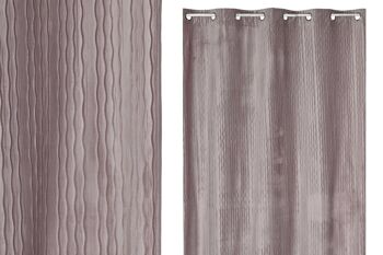 RIDEAU POLYESTER 140X260 8 ANNEAUX ROSE PÂLE TX213436 1