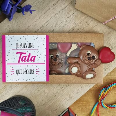 Milchschokoladen-Teddybären x3 „Ich bin eine tolle Tante“