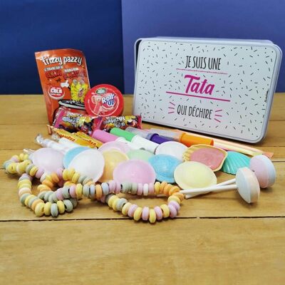 Coffret bonbons des années 80  "Je suis une tata qui déchire" 