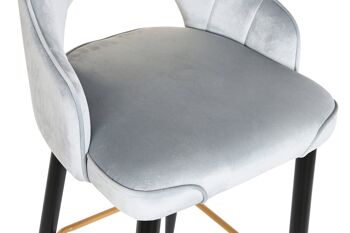 TABOURET METAL POLYESTER 48X53X109 VELOURS GRIS MB202994 2