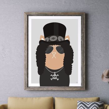 Slash Cat Wall Art Print A4 et A3 3