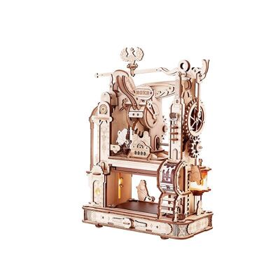 Robotime Puzzle 3D en bois avec presse à imprimer classique, LK602, 21,5 × 14,5 x 27 cm