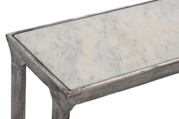 CONSOLE SET 2 ALUMINIUM MARBRE 108X30X79 PATINÉ MB208493 2