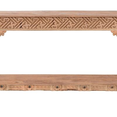 RECYCLED TEAK CONSOLE 140X37X80 NATURAL CARVED MB213879