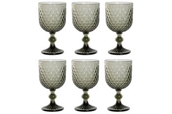 SET DE TASSES 6 VERRES 8,7X8,7X17 325ML, GRIS PC209949 1