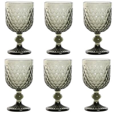 CUP SET 6 GLASS 8X8X15.5 240ML, GRAY PC209948