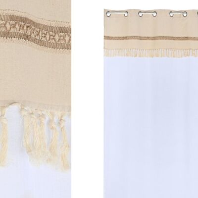 COTTON JUTE CURTAIN 140X260X260 NATURAL RINGS TX210168