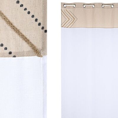 COTTON JUTE CURTAIN 140X260X260 NATURAL RINGS TX210170