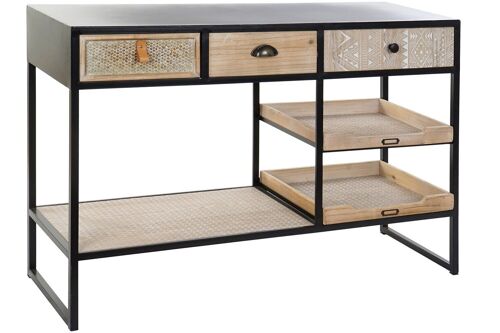 Consola Metal Madera 120X38X80 Negro MB211202