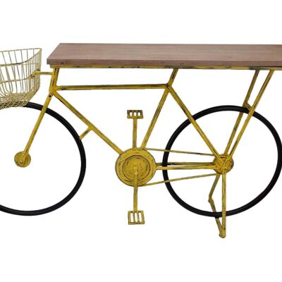 METAL WOOD CONSOLE 160X40X88 BICYCLE YELLOW MB211833