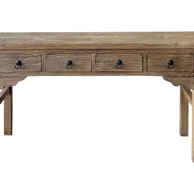 SOLID ELM CONSOLE 177X38X85 4 NATURAL DRAWERS MB213714