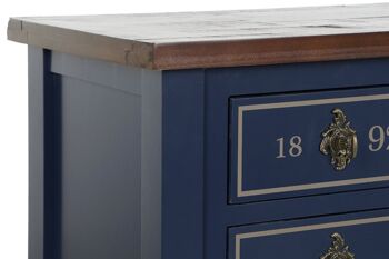 CONSOLE PAULOWNIA 103X35X80 10 BOITES, BLEU MARINE MB211346 5