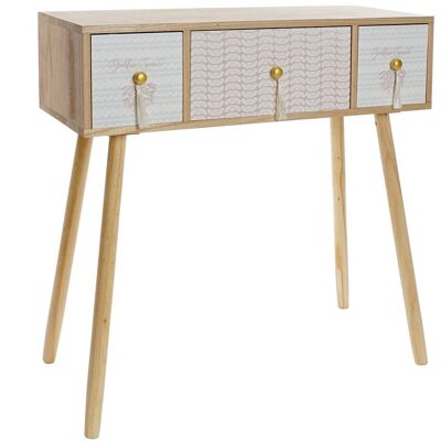 PAULOWNIA CONSOLE 80X32X80 3 DRAWERS NATURAL MB204932