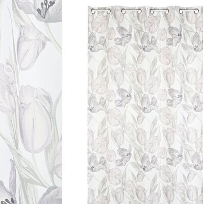 POLYESTER CURTAIN 140X0.3X260 PRINTED TULIPS TX210320