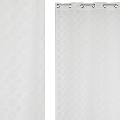 RIDEAU POLYESTER 140X260 8 ANNEAUX BLANC TX213379