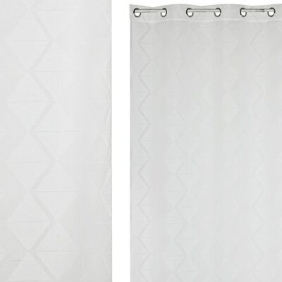 RIDEAU POLYESTER 140X260 8 ANNEAUX BLANC TX213382