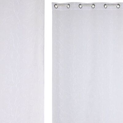 RIDEAU POLYESTER 140X260 8 ANNEAUX BLANC TX213388