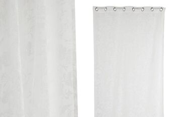 RIDEAU POLYESTER 140X260 8 ANNEAUX BLANC TX213536 1