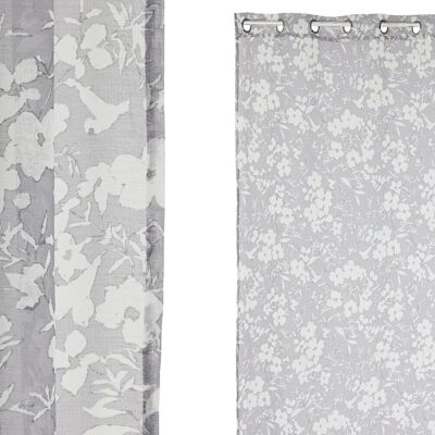 RIDEAU POLYESTER 140X260 8 ANNEAUX GRIS TX213538