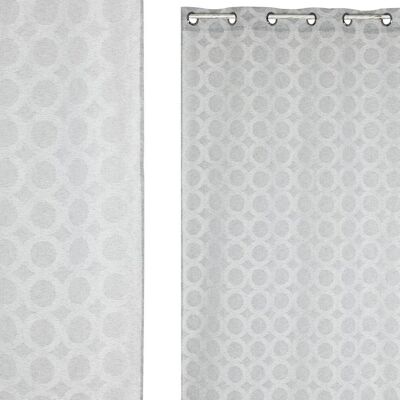 RIDEAU POLYESTER 140X260 8 ANNEAUX GRIS CLAIR TX213381