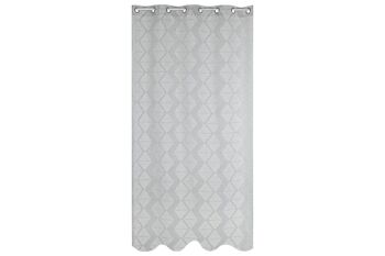 RIDEAU POLYESTER 140X260 8 ANNEAUX GRIS CLAIR TX213384 5