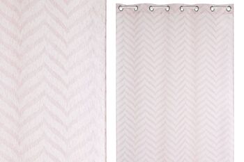 RIDEAU POLYESTER 140X260 8 ANNEAUX ROSE PÂLE TX213377 1