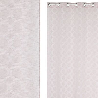 POLYESTER CURTAIN 140X260 8 RINGS PALE PINK TX213380