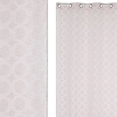 POLYESTER CURTAIN 140X260 8 RINGS PALE PINK TX213380