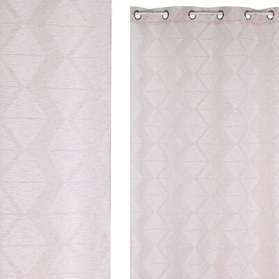 POLYESTER CURTAIN 140X260 8 RINGS PALE PINK TX213383