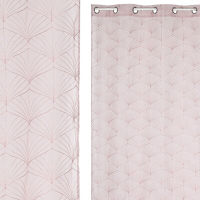 POLYESTER CURTAIN 140X260 8 RINGS PALE PINK TX213386
