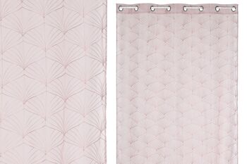 RIDEAU POLYESTER 140X260 8 ANNEAUX ROSE PÂLE TX213386 1