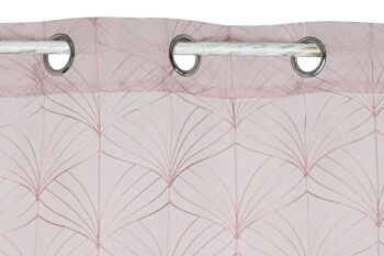 RIDEAU POLYESTER 140X260 8 ANNEAUX ROSE PÂLE TX213386 2