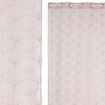 POLYESTER CURTAIN 140X260 8 RINGS PALE PINK TX213386