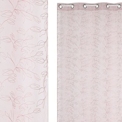 POLYESTER CURTAIN 140X260 8 RINGS PALE PINK TX213389