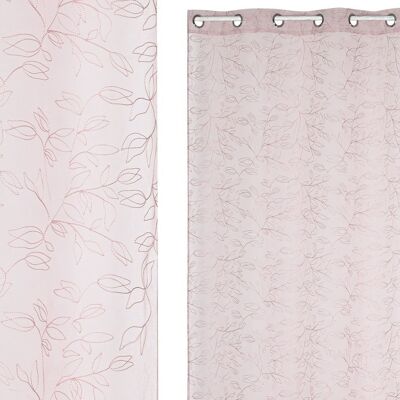 RIDEAU POLYESTER 140X260 8 ANNEAUX ROSE PÂLE TX213389