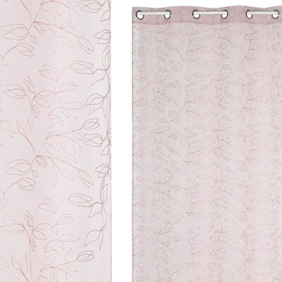 POLYESTER CURTAIN 140X260 8 RINGS PALE PINK TX213389