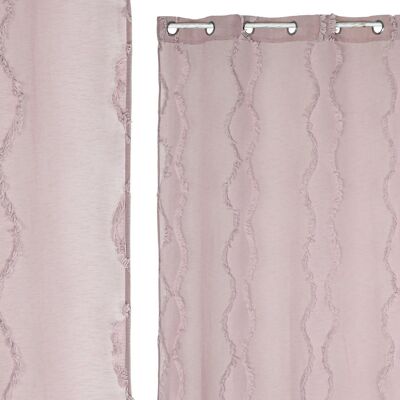 RIDEAU POLYESTER 140X260 8 ANNEAUX ROSE PÂLE TX213395