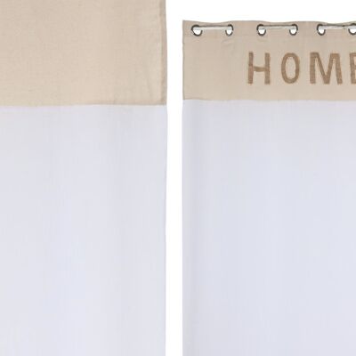 RIDEAU POLYESTER 140X260 PATCHWORK 8 ANNEAUX TX213606