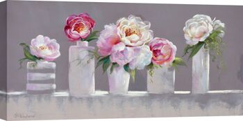 Peinture minable sur toile : Nel Whatmore, Fleurs dans des vases 1