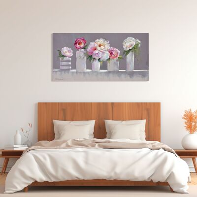 Peinture minable sur toile : Nel Whatmore, Fleurs dans des vases