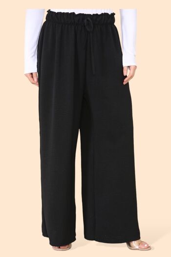 Pantalon large léger avec ceinture extensible froncée 9