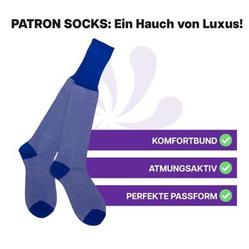 Chaussettes hautes Veedel en bleu de PATRON SOCKS - ÉLÉGANTES, DURABLES, SPÉCIALES ! 2