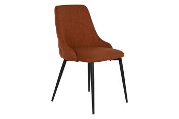CHAISE MÉTAL POLYESTER 50X55X88 CAPITONE TERRE CUITE MB202998 1