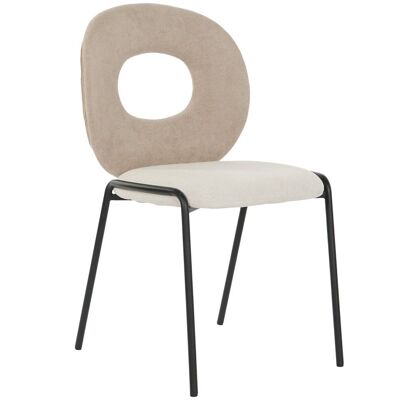 POLYESTER METAL CHAIR 50X60X84 BOUCLE BEIGE MB210770