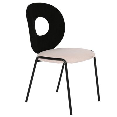 POLYESTER METAL CHAIR 50X60X84 BOUCLE BLACK MB210771